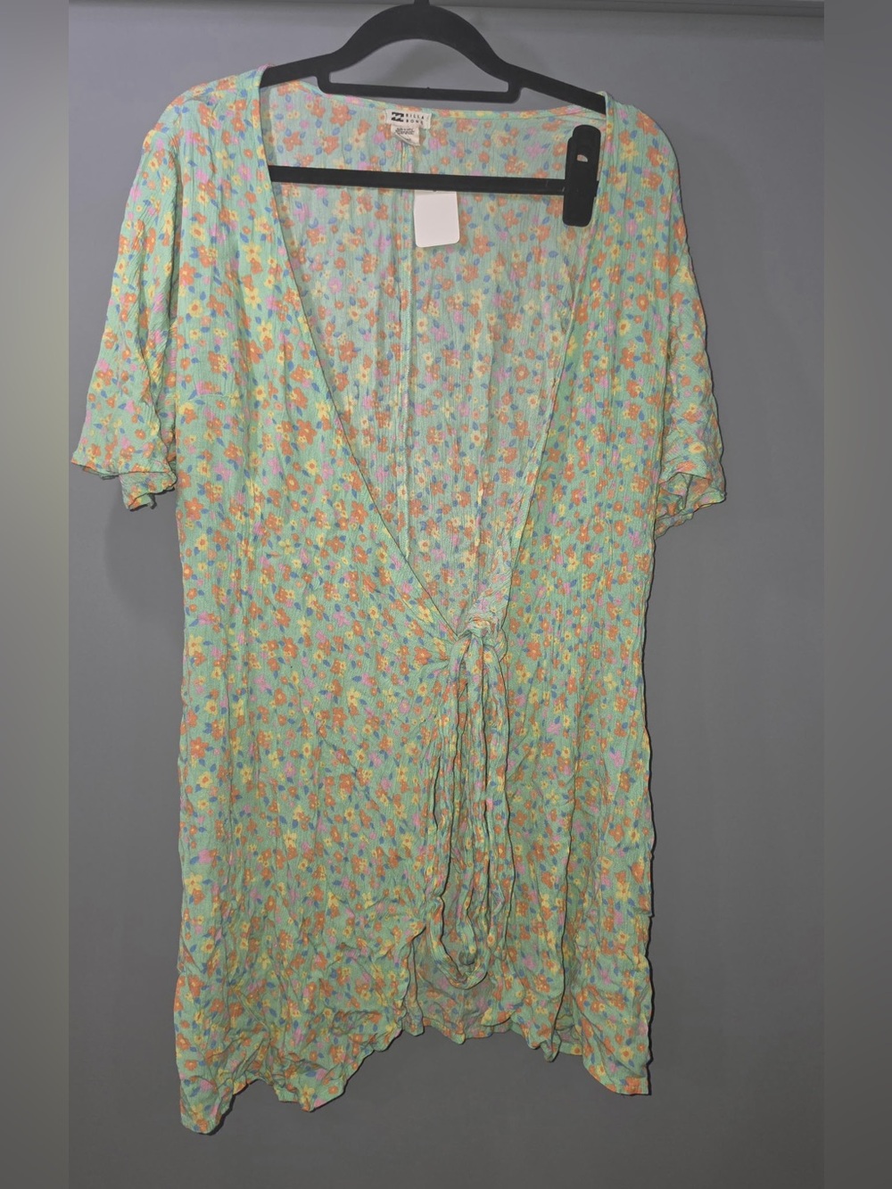 Billabong Mint Floral Tie-Front minidress